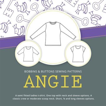 Angie Ladies T-shirt Sewing Pattern from Bobbins and Buttons