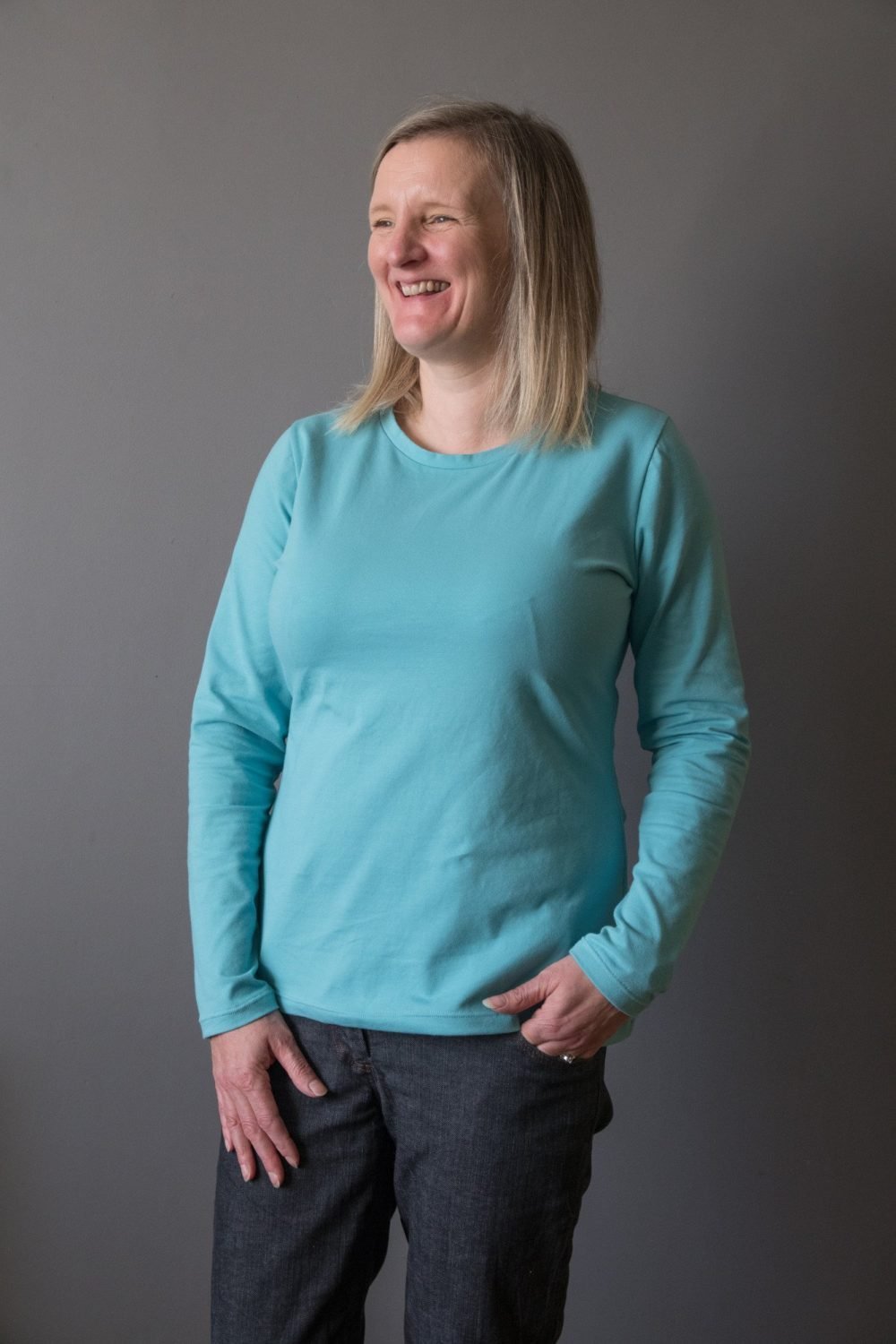 The Angie Ladies t-shirt sewing pattern from Bobbins and Buttons - long sleeve