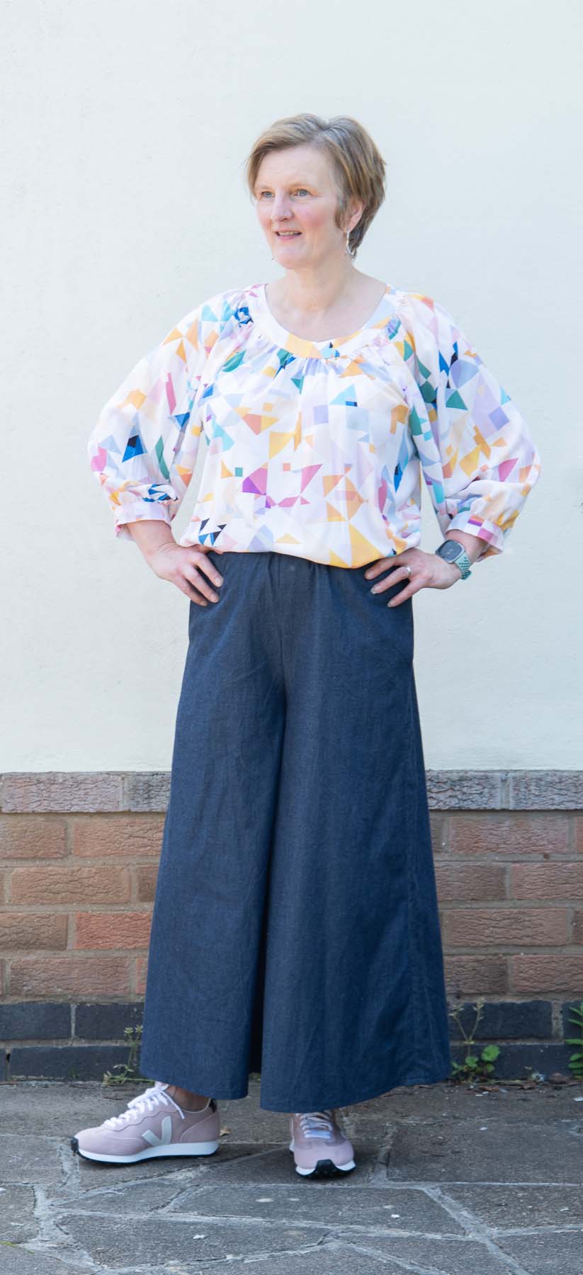 Claire ladies tops sewing pattern with 3/4 raglan sleeve