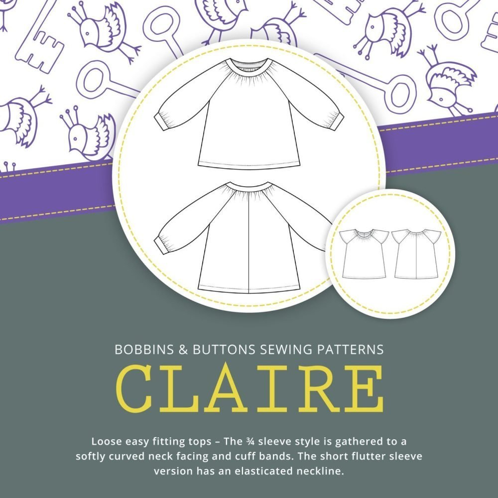 Claire ladies tops sewing pattern cover image