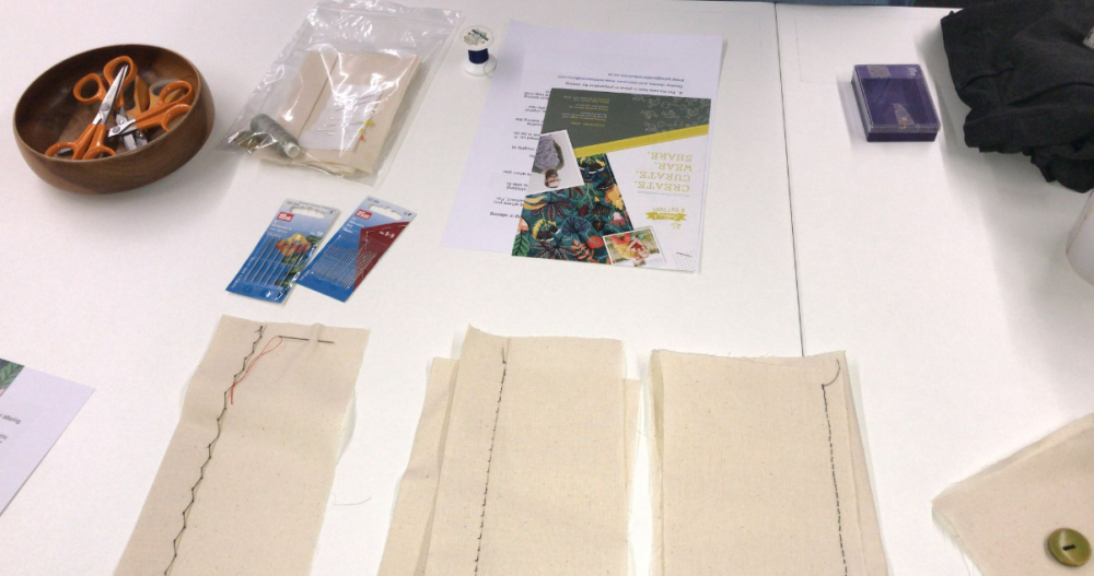 Corporate sustainable sewing workshop from Bobbins and Buttons