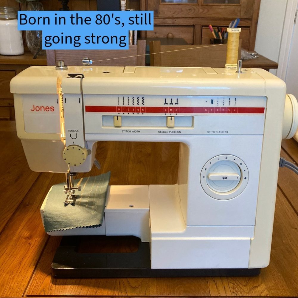 Image of a 1980's Janome sewing machine that is still going strong thanks to regular servicing and TLC
